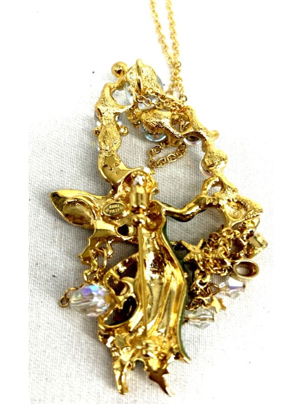 Kirks Folly Necklace Brooch Fairy Champagne Bubbles Millennium Edition 2000 26" - Picture 5 of 6